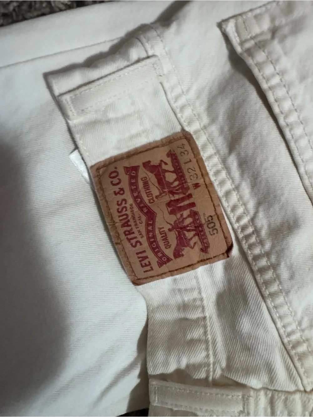 Levi's Men's White Straight Jeans